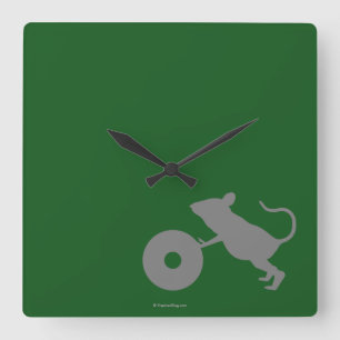 Herr Jingles von der grünen Meile Quadratische Wanduhr