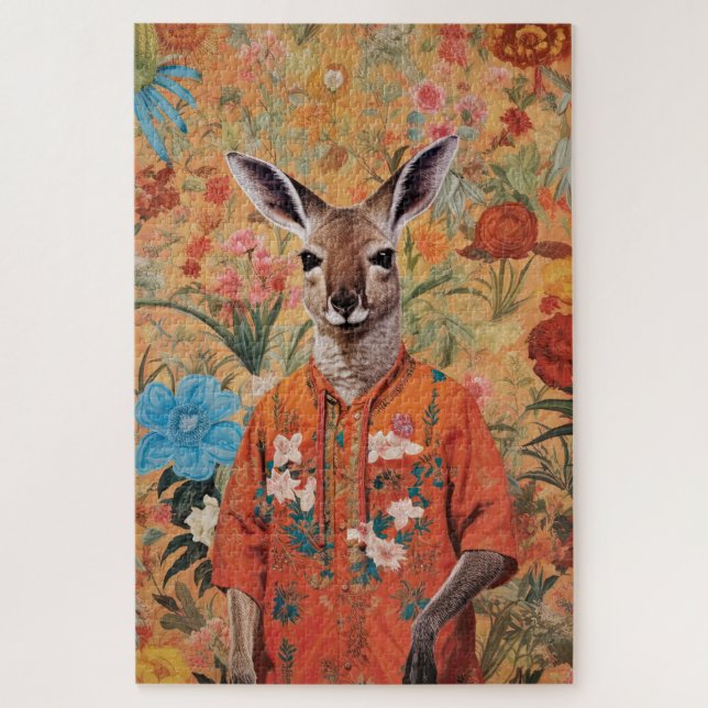 Herr Kangaroo in Seinem Garten (Vertikal)
