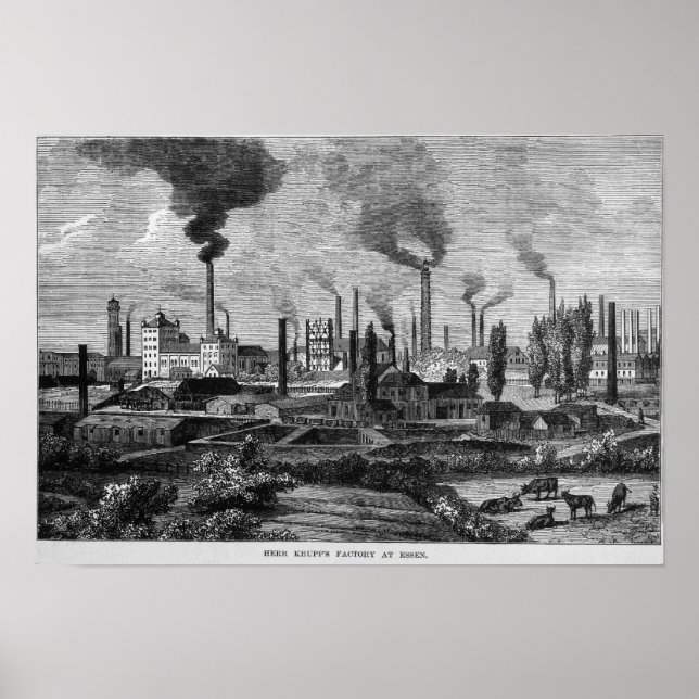 Herr Krupp's Factory in Essen, Deutschland Poster (Vorne)