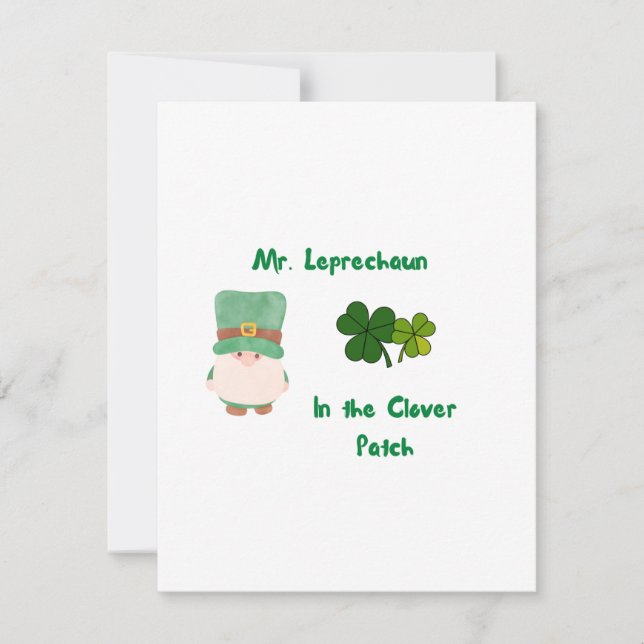 Herr Leprechaun im Kleber-Patch Feiertagskarte (Vorderseite)
