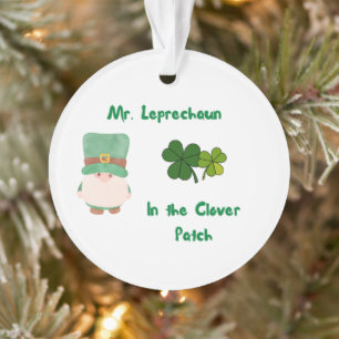 Herr Leprechaun im Kleber-Patch Ornament