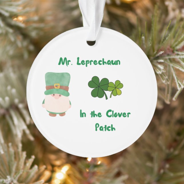 Herr Leprechaun im Kleber-Patch Ornament (Baum)