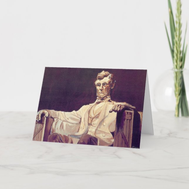 Herr Lincoln Looks Down Thank Sie kardieren Dankeskarte (Vorderseite)