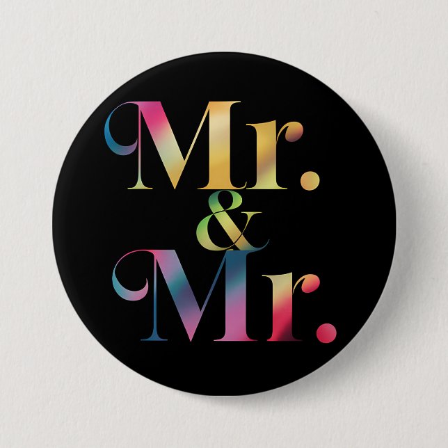 Herr & Mr. Gay Bachelor Party Gay Marriage Button (Vorderseite)