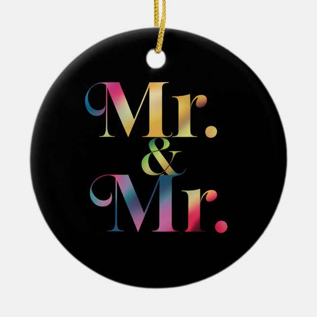 Herr & Mr. Gay Bachelor Party Gay Marriage Keramik Ornament (Vorne)