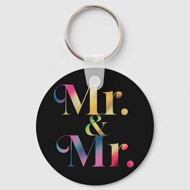 Herr & Mr. Gay Bachelor Party Gay Marriage Schlüsselanhänger (Vorderseite)