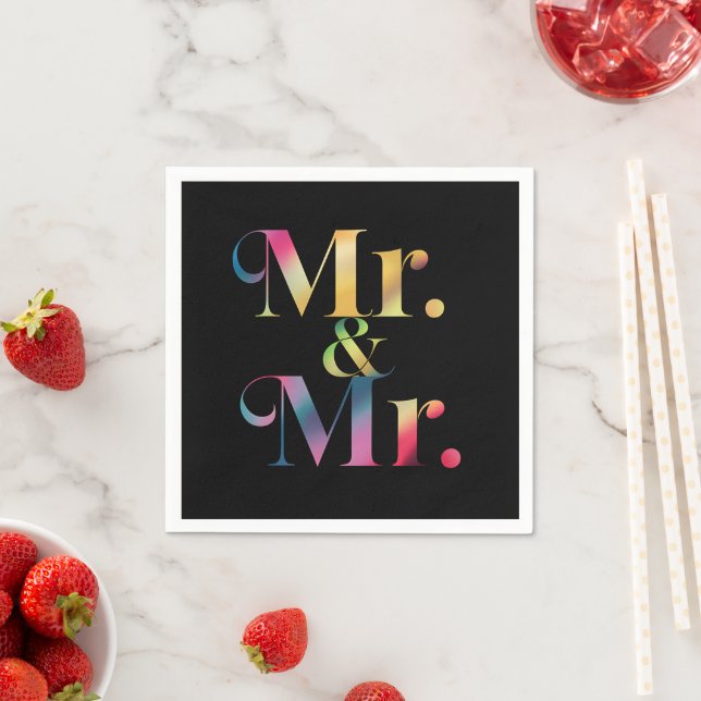 Herr & Mr. Gay Bachelor Party Gay Marriage Serviette (Beispiel)