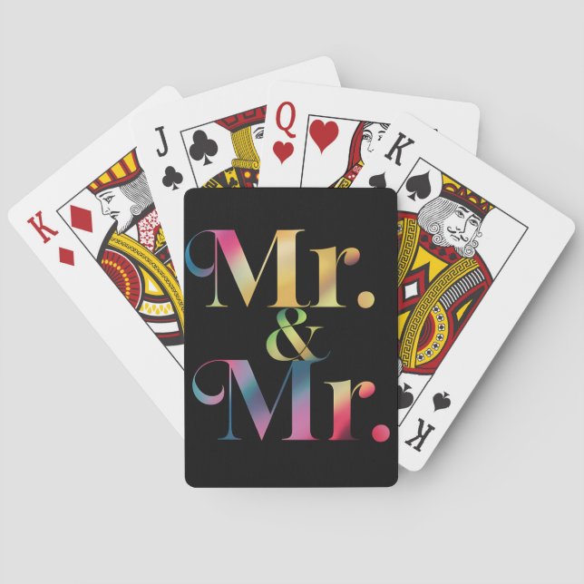 Herr & Mr. Gay Bachelor Party Gay Marriage Spielkarten (Rückseite)