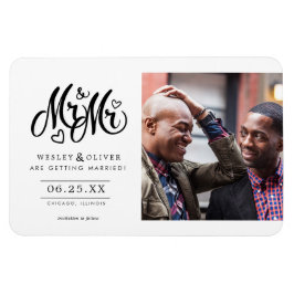 Herr & Mr. Script - Save the Date mit Foto Magnet