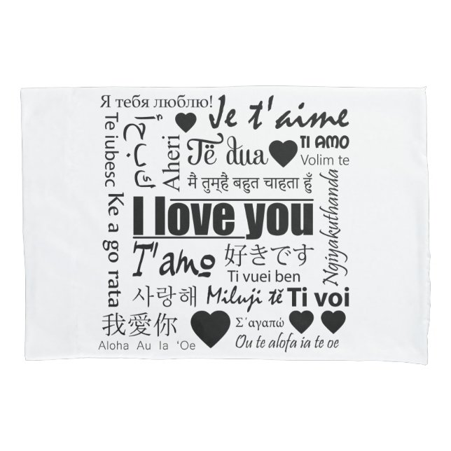 Herr & Mrs. 22 Ways to Say I Liebe You Pillow Set Kissenbezug (Vorderseite-Links)