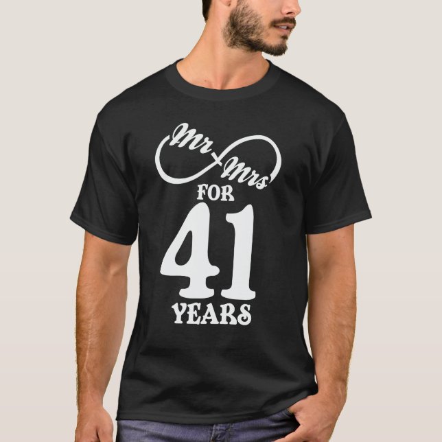 Herr & Mrs. 41 Jahre 41 Jahre Hochzeit T-Shirt (Vorderseite)