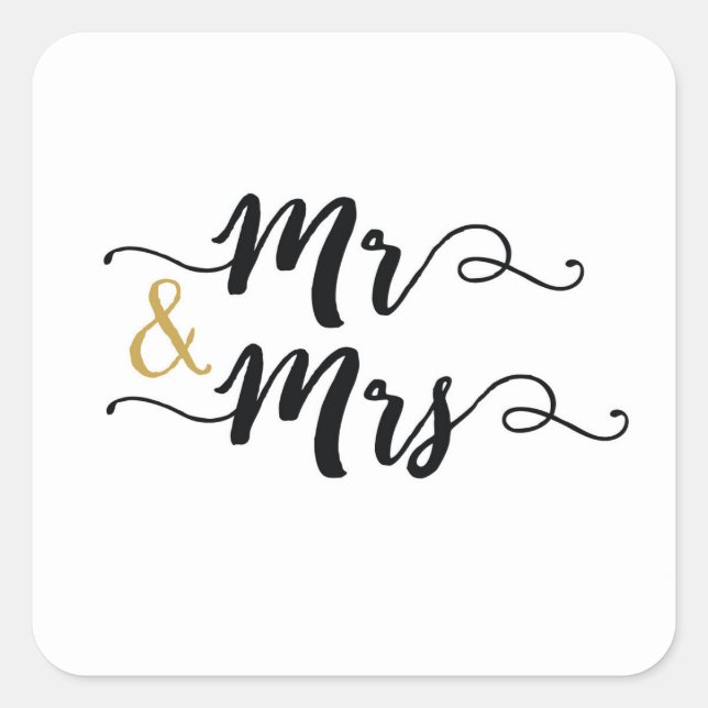 Herr & Mrs. - Aufkleber (Vorderseite)