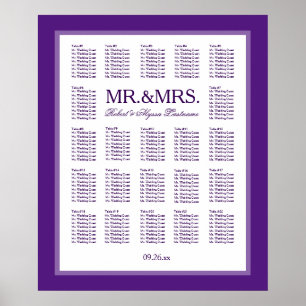 Herr & Mrs. Color Select Seating Chart Poster