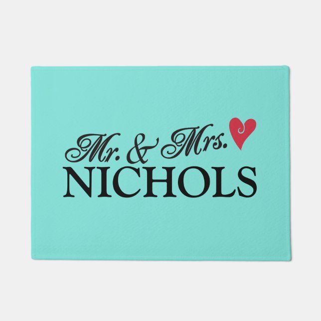 Herr & Mrs. {Dein Name hier} Doormat Fußmatte (Vorderseite)