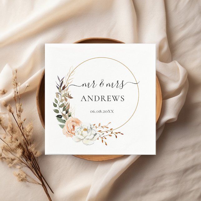 " Herr & Mrs. "Elegant Eucalyptus, Boho, Blume Serviette (Von Creator hochgeladen)