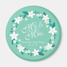Herr & Mrs. Elegant Floral Wedding | Magnet