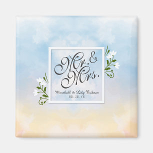 Herr & Mrs. Elegant Frame Wedding   Magnet