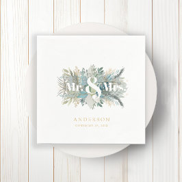 "Herr & Mrs." elegante leafy napkin Serviette