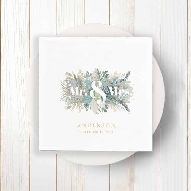 "Herr & Mrs." elegante leafy napkin Serviette (Von Creator hochgeladen)