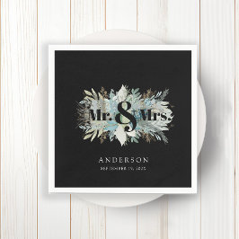 "Herr & Mrs." elegante leafy napkin Serviette