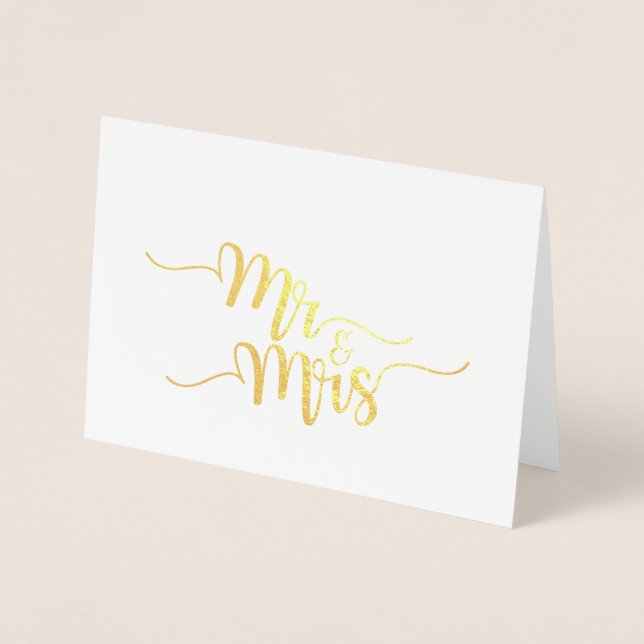 Herr & Mrs. Etched Gold Foil Grußkarte Folienkarte (Vorderseite)