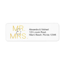 Herr & Mrs. Gold Elegant Typografy Wedding