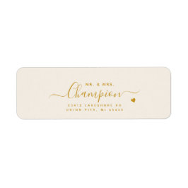 Herr & Mrs. Gold Script Wedding Rücksendeadresse