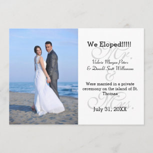 Herr & Mrs. Gray We Eloped - Ankündigung von Foto