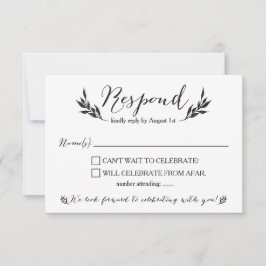 Herr & Mrs. Kraft Rustic Wedding RSVP card Einladung