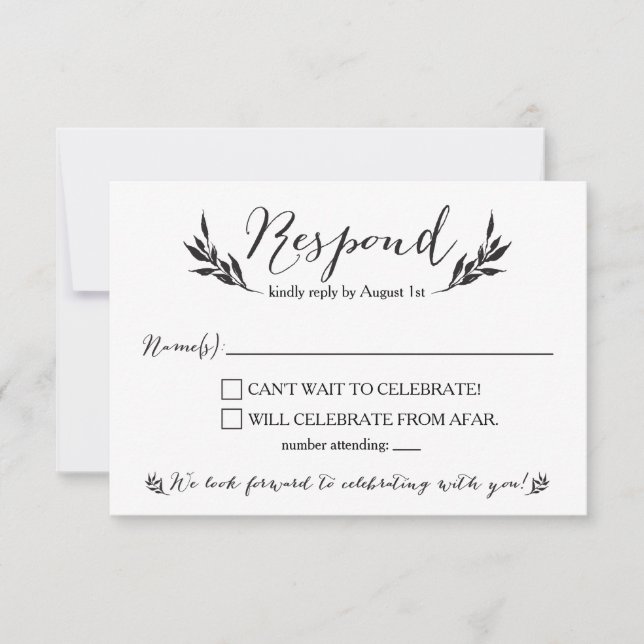 Herr & Mrs. Kraft Rustic Wedding RSVP card Einladung (Vorderseite)