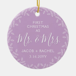 Herr & Mrs. Lavender Verlasse 1. Weihnachtsfest Fo Keramik Ornament