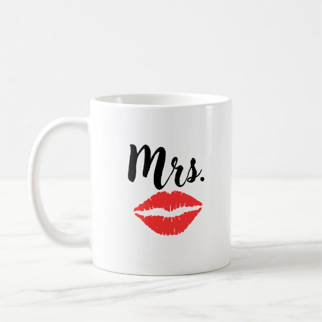 Herr & Mrs Lips & Mustache Couple Kaffeetasse (Links)