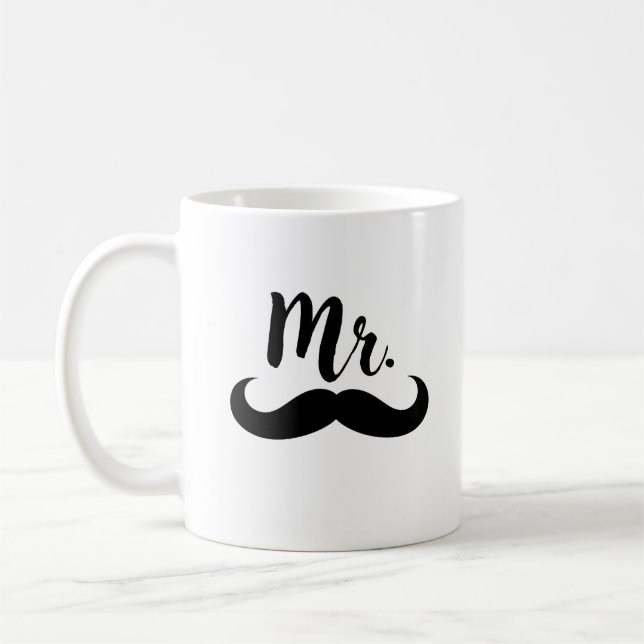 Herr & Mrs Lips & Mustache Couple Kaffeetasse (Links)