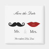 Herr & Mrs. Mustache and Lips - Save the Date