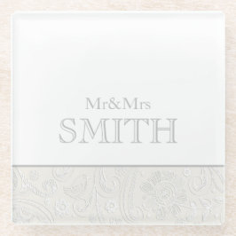 Herr&Mrs NAME Wedding Keepake Eleganter Untersetze Glasuntersetzer
