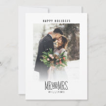Herr & Mrs. Newlywed Hand Lettered Foto Holiday