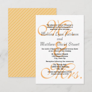 Herr & Mrs. Peach - 3x5 Hochzeit & Empfang Einladu Einladung