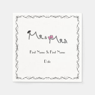 Herr & Mrs. Personalisiert Wedding Napkins Serviette