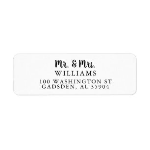 Herr & Mrs. Return Address Label