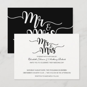Herr & Mrs. Script  Moderne Hochzeitseinladungen Einladung