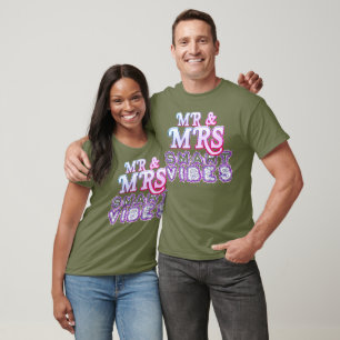 Herr & Mrs Smart Vibes Stylish Basic Dark T - Shir T-Shirt