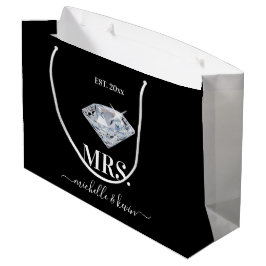 Herr & Mrs. Wedding Party Black & White Große Geschenktüte