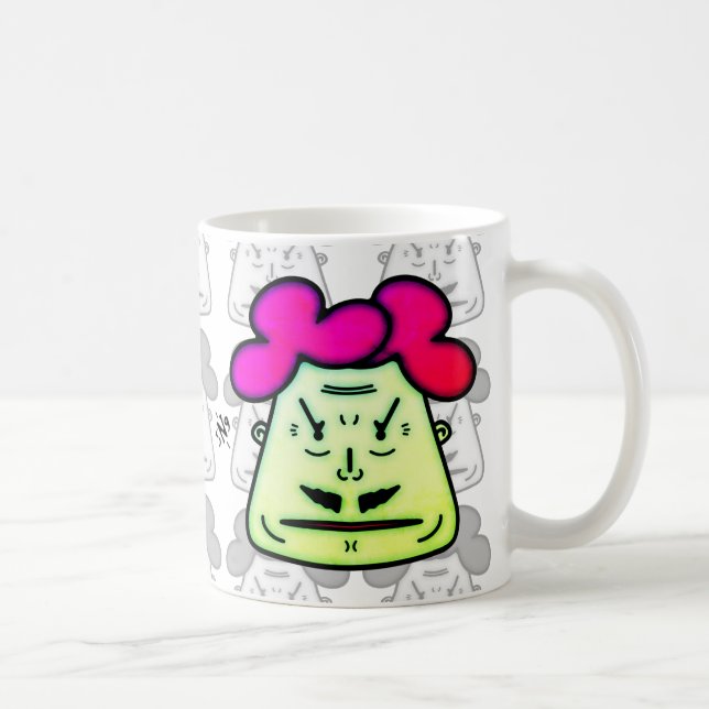 Herr Mustache Cartoon face v1-1 Kaffeetasse (Rechts)