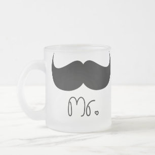 Herr Mustache Mug Mattglastasse