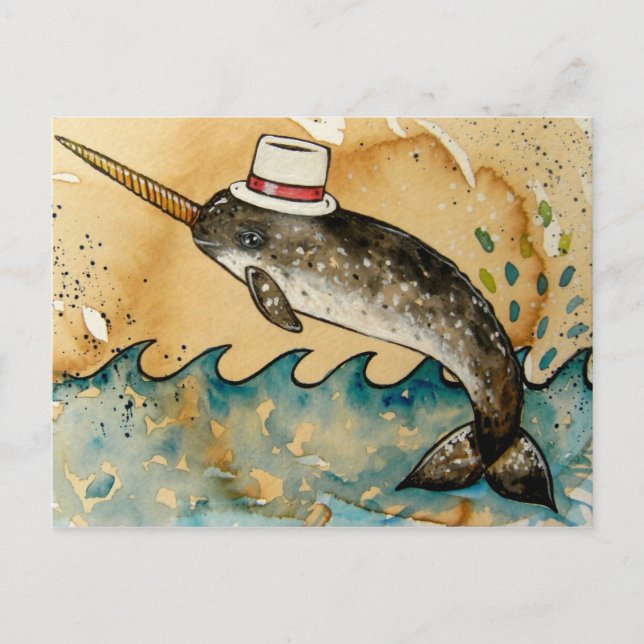 Herr Narhwal Postkarte (Vorderseite)