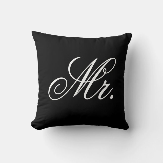 Herr Newlywed Elegant Wedding Pillow Kissen (Vorderseite)