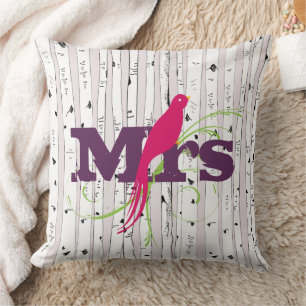 Herr oder Frau personalisiert Birch Tree Pillows Kissen