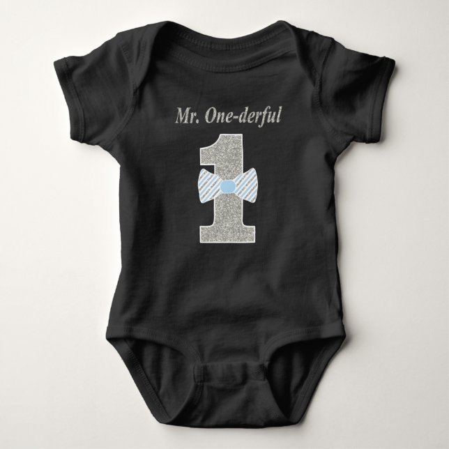 Herr ONE-derful Baby Jersey Bodysuit, Herr Onederf Strampler (Vorderseite)