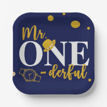 Herr One-derful Navy Blue and Gold Birthday Party