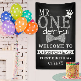 Herr ONEderful 1. Geburtstag Willkommen Banner